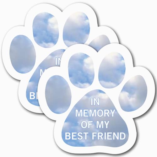 Magnet Me Up in Memory of My Best Friend Pawprint Magnet Decal, 5 Inch, 2 Pack, Heavy Duty Automotive Magnet for Car Truck SUV