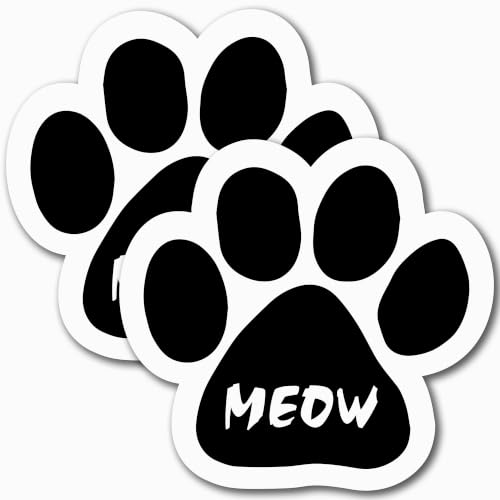 Magnet Me Up Meow Pawprint Magnet Decal, 5 Inch, 2 Pack, Heavy Duty Automotive Magnet for Car Truck SUV