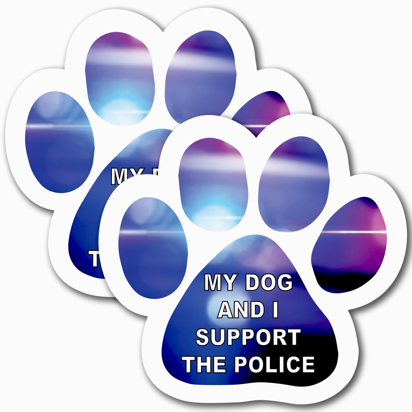 Magnet me Up My Dog and I Support the Police Pawprint Magnet Decal, 5 Inch, 2 Pack, Heavy Duty Automotive Magnet for car Truck SUV