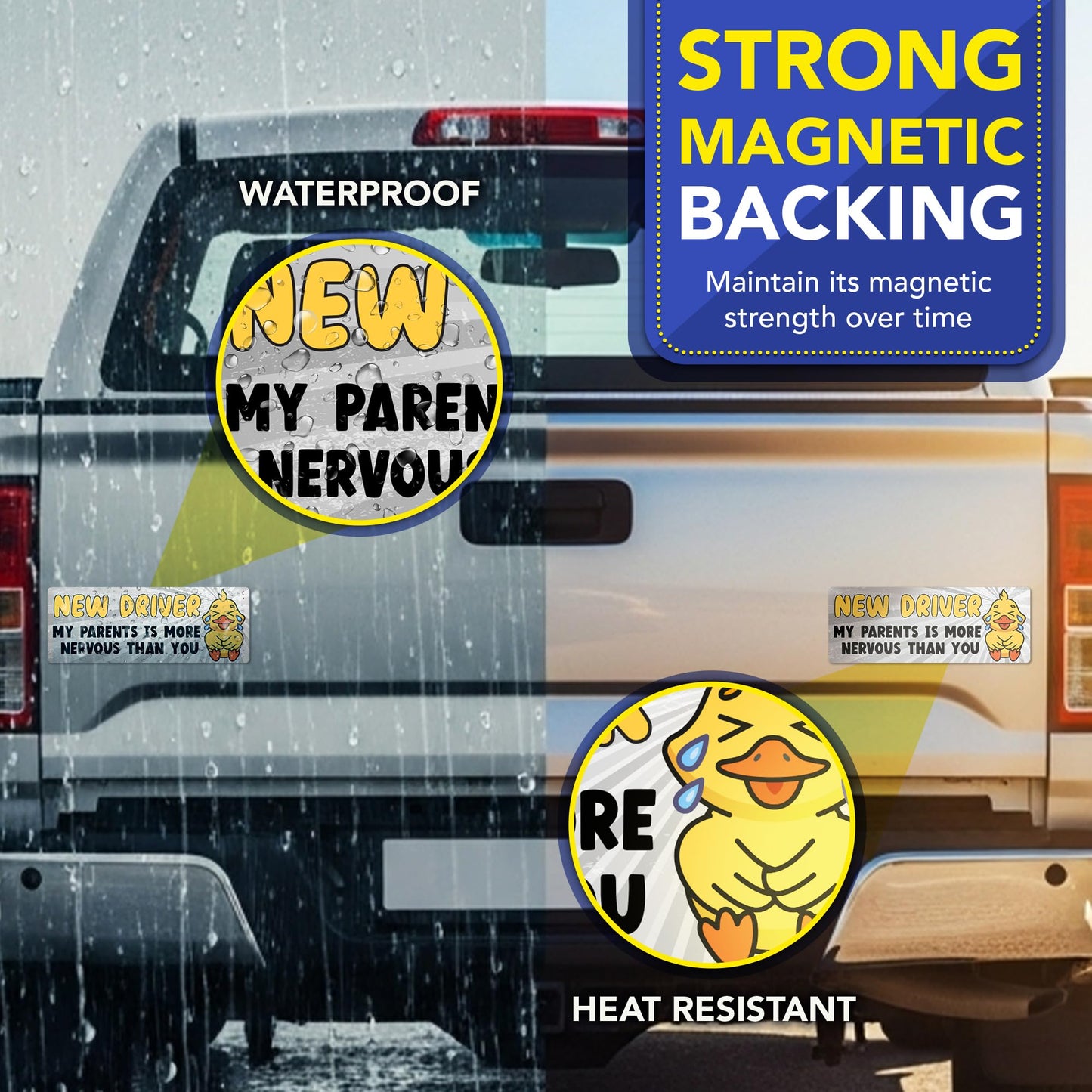 Magnet Me Up New Driver My Parents are More Nervous Than You Car Magnet, 3"x8" Funny Magnetic Decal for Car Truck SUV, Student Driver Accessory, Removable Vehicle Sign, UV Printed, Crafted in USA