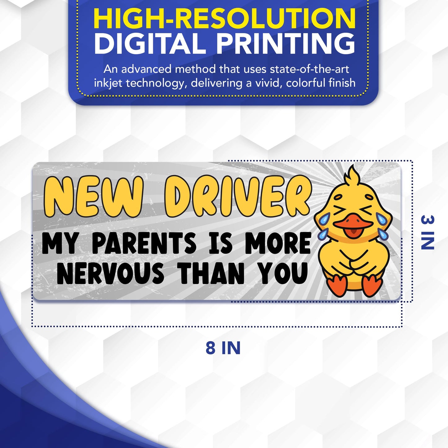 Magnet Me Up New Driver My Parents are More Nervous Than You Car Magnet, 3"x8" Funny Magnetic Decal for Car Truck SUV, Student Driver Accessory, Removable Vehicle Sign, UV Printed, Crafted in USA