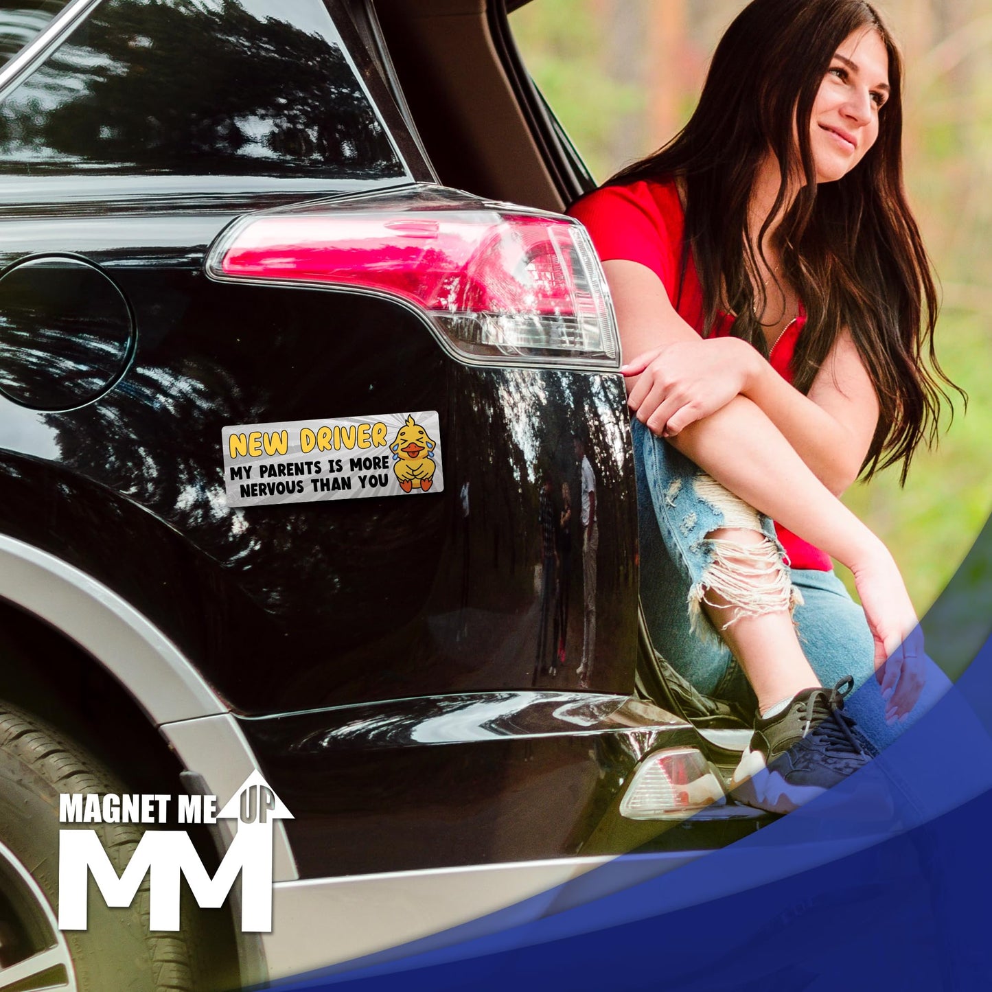 Magnet Me Up New Driver My Parents are More Nervous Than You Car Magnet, 3"x8" Funny Magnetic Decal for Car Truck SUV, Student Driver Accessory, Removable Vehicle Sign, UV Printed, Crafted in USA