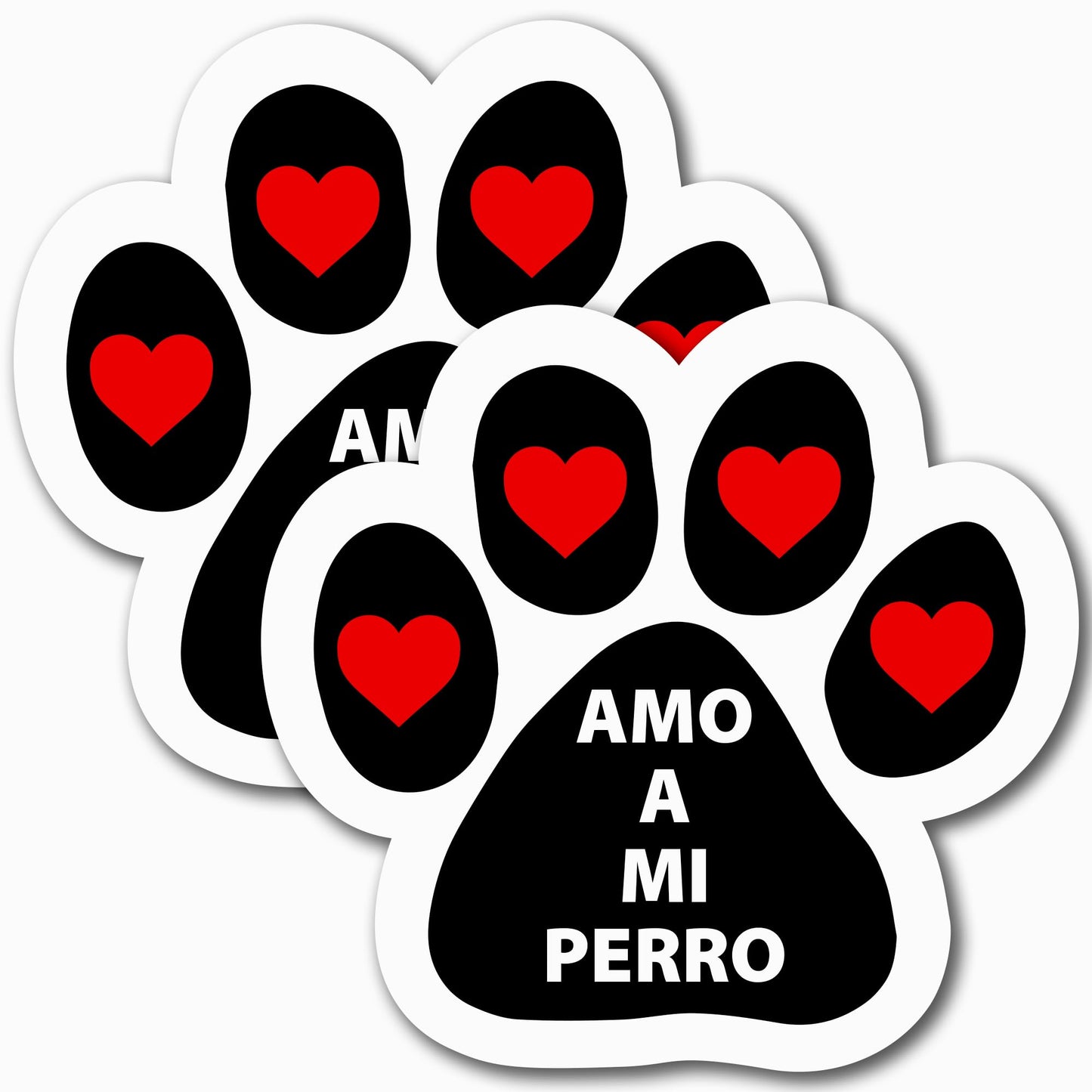 Amo a Mi Perro Pawprint Car Magnet, 5 Inch, 2 Pack, Ideal Dog Lover Gift