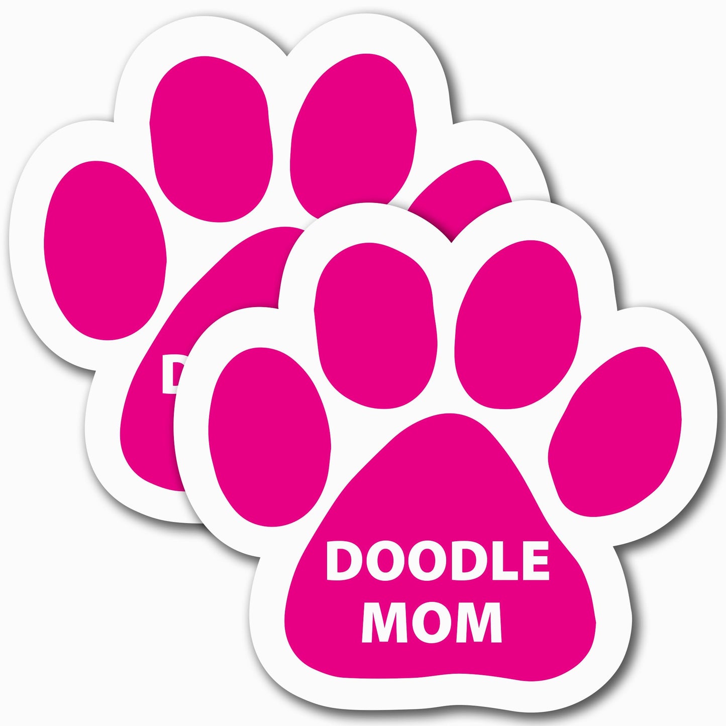Doodle Mom Pawprint Car Magnet, 5 Inch, 2 Pack, Ideal Gift for Dog Lover