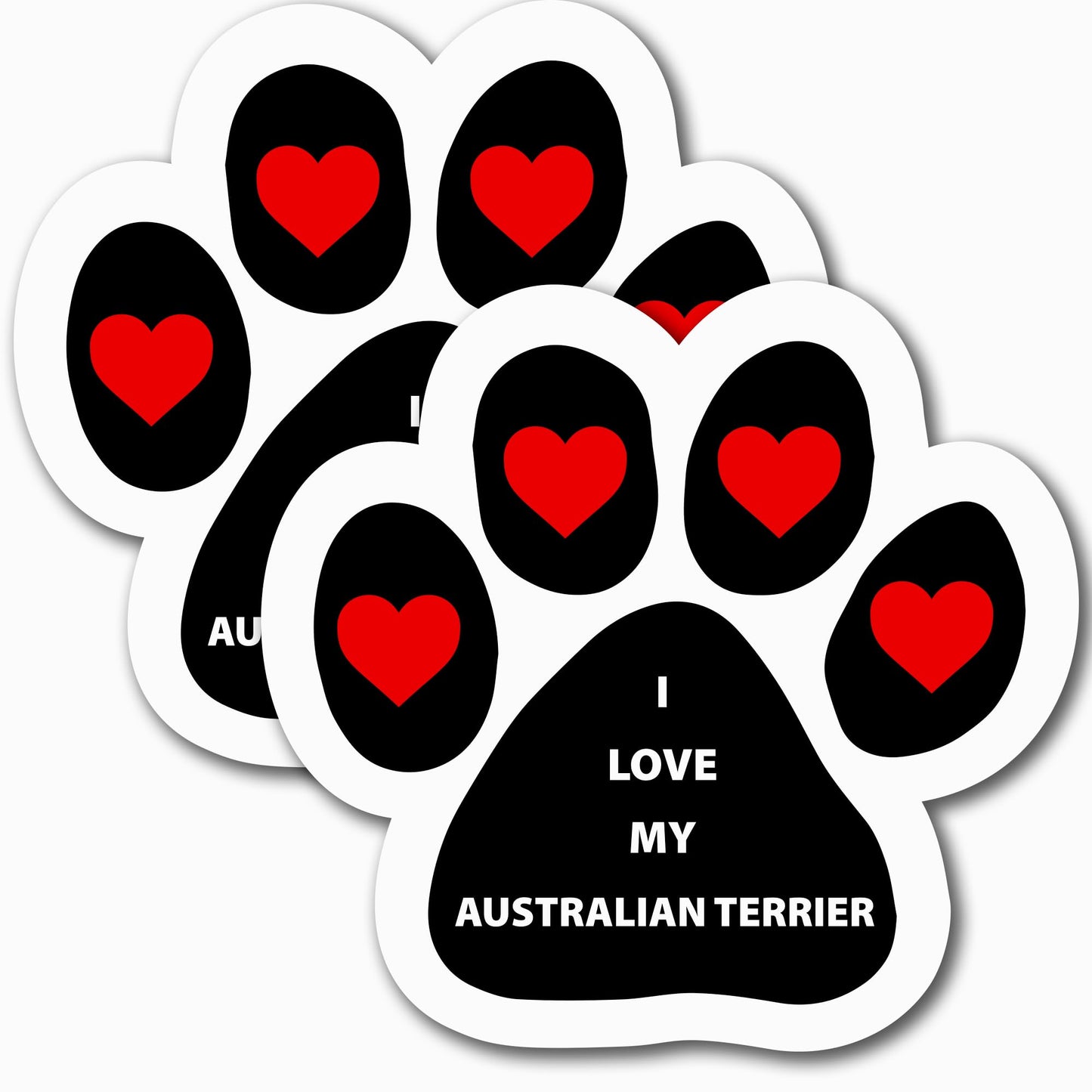 I Love My Australian Terrier Car Magnet 5 Inch, 2 Pack Dog Lover Gift Vinyl