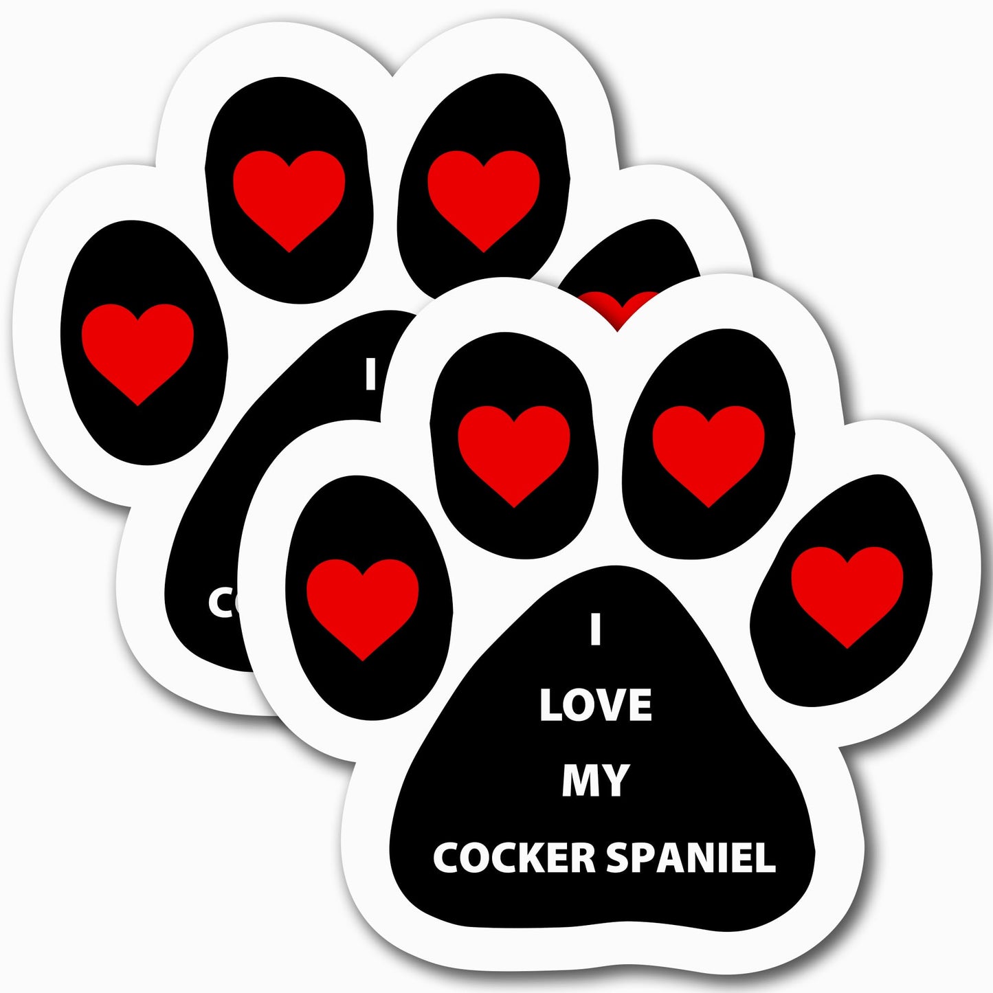 I Love My Cocker Spaniel Car Magnet, 5 Inch, 2 Pack, Dog Lover Gift Vinyl