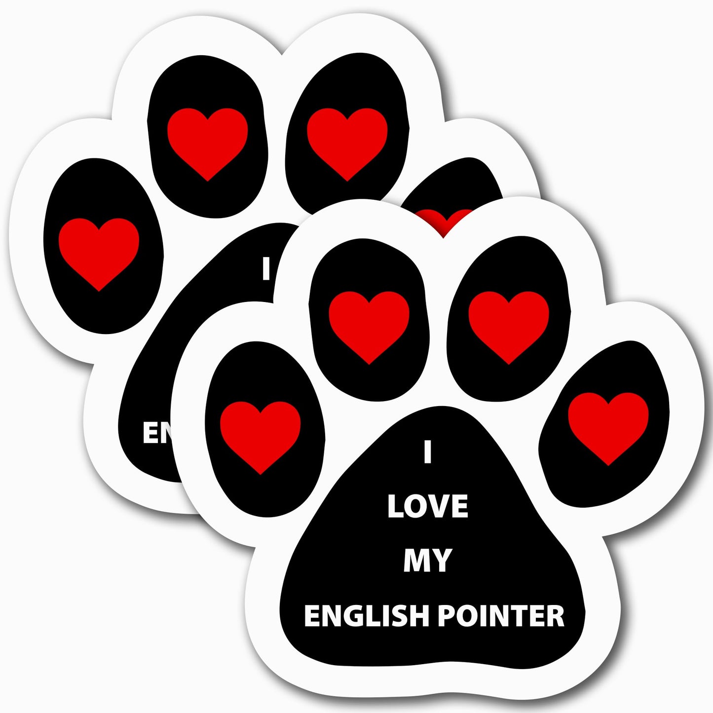 I Love My English Pointer Dog Car Magnet, 5 Inch, 2 Pack, Dog Lover Gift