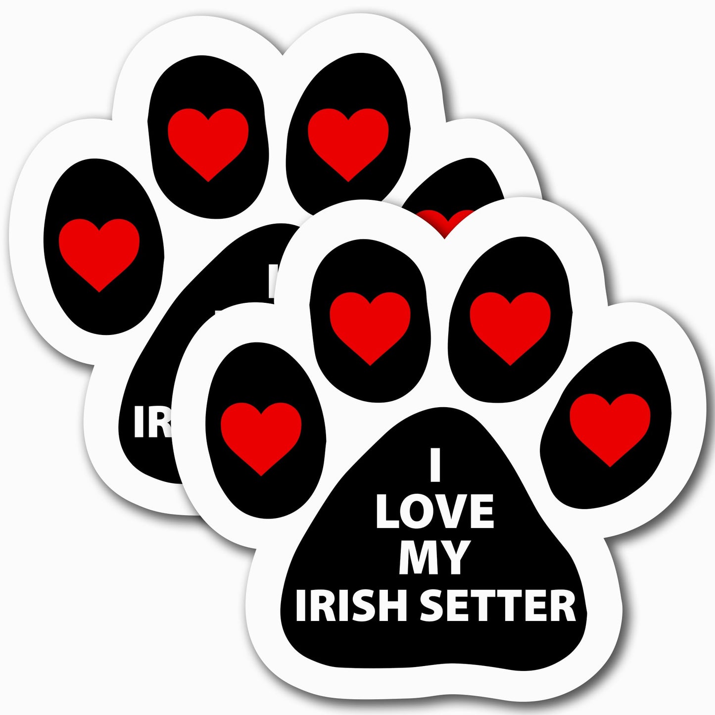 I Love My Irish Setter Car Magnet 5 Inch, 2 Pack, Waterproof Dog Lover Gift