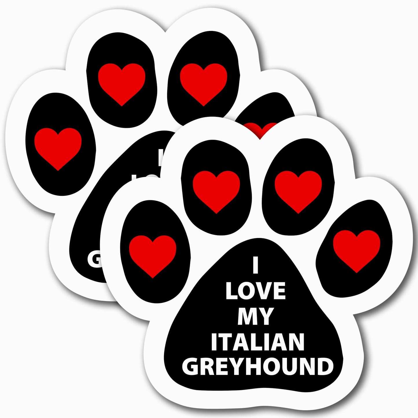 I Love My Italian Greyhound Car Magnet 5 Inch, 2 Pack, Dog Lover Gift Vinyl