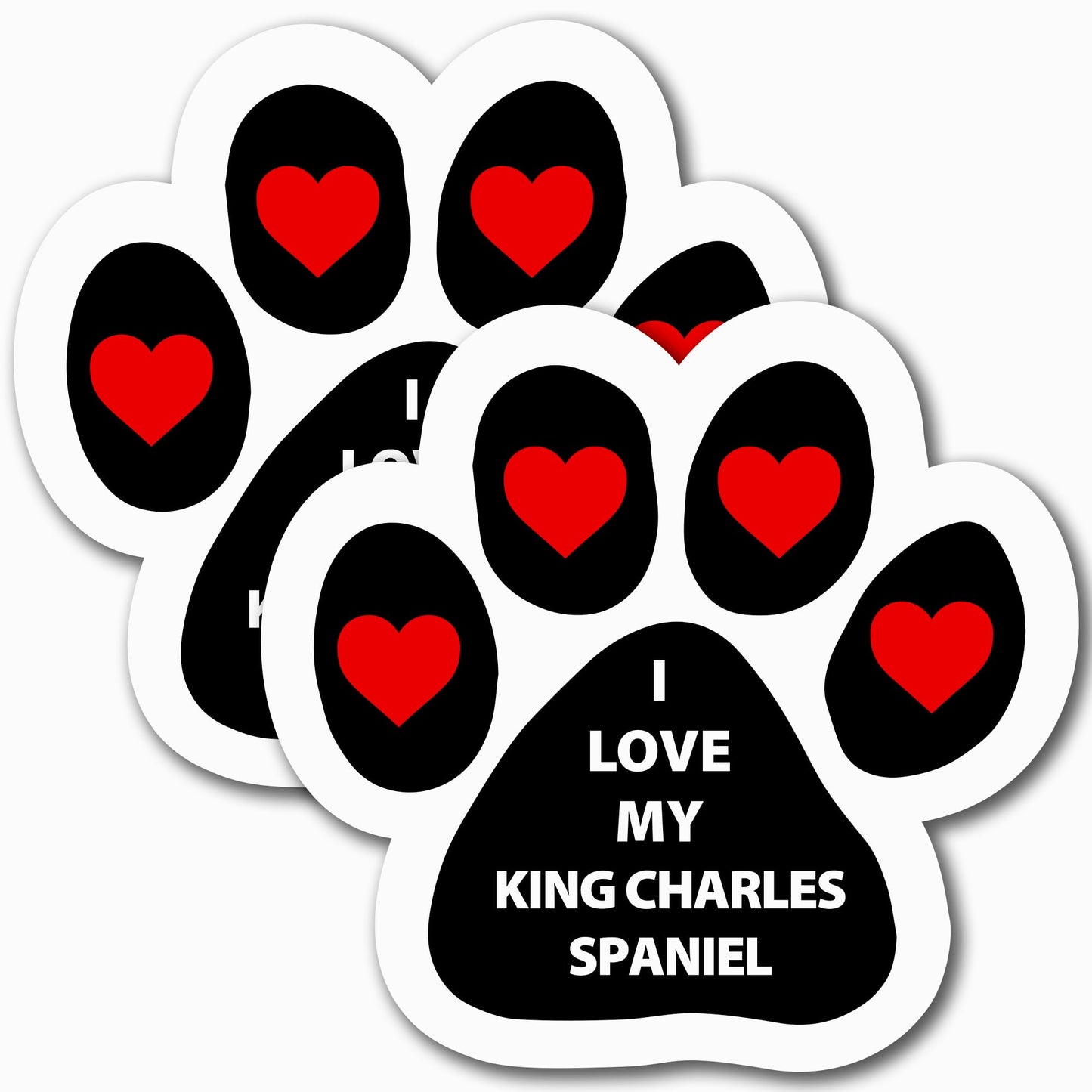 I Love My King Charles Spaniel Car Magnet, 5 Inch, 2 Pack, Dog Lover Gift