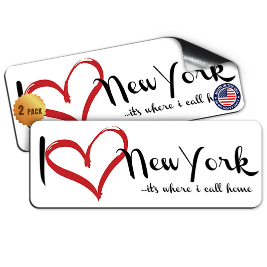 Magnet Me Up I Love New York, 3x8 Inch, 2 Pack