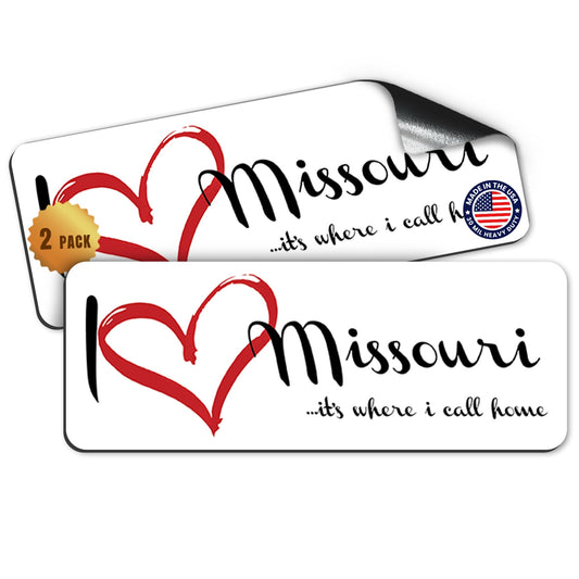 Magnet Me Up I Love Missouri, 3x8 Inch, 2 Pack