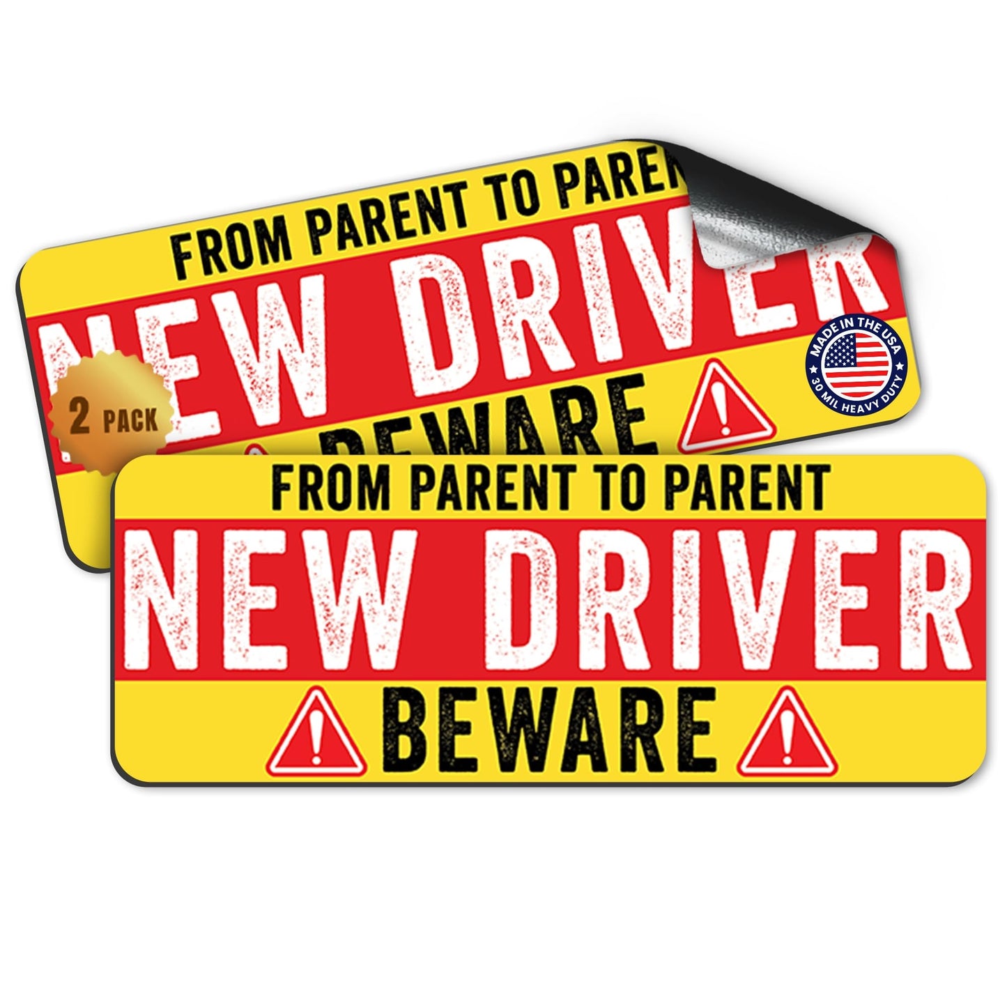 Magnet Me Up from Parent to Parent New Driver- Beware, 3x8 Inch, 2 Pack
