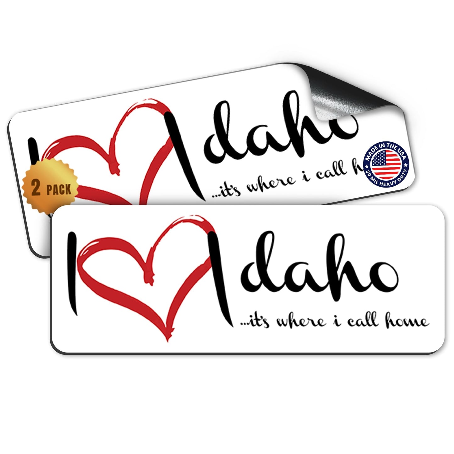 I Love (Heart) Idaho, 3x8 Inch, 2 Pack