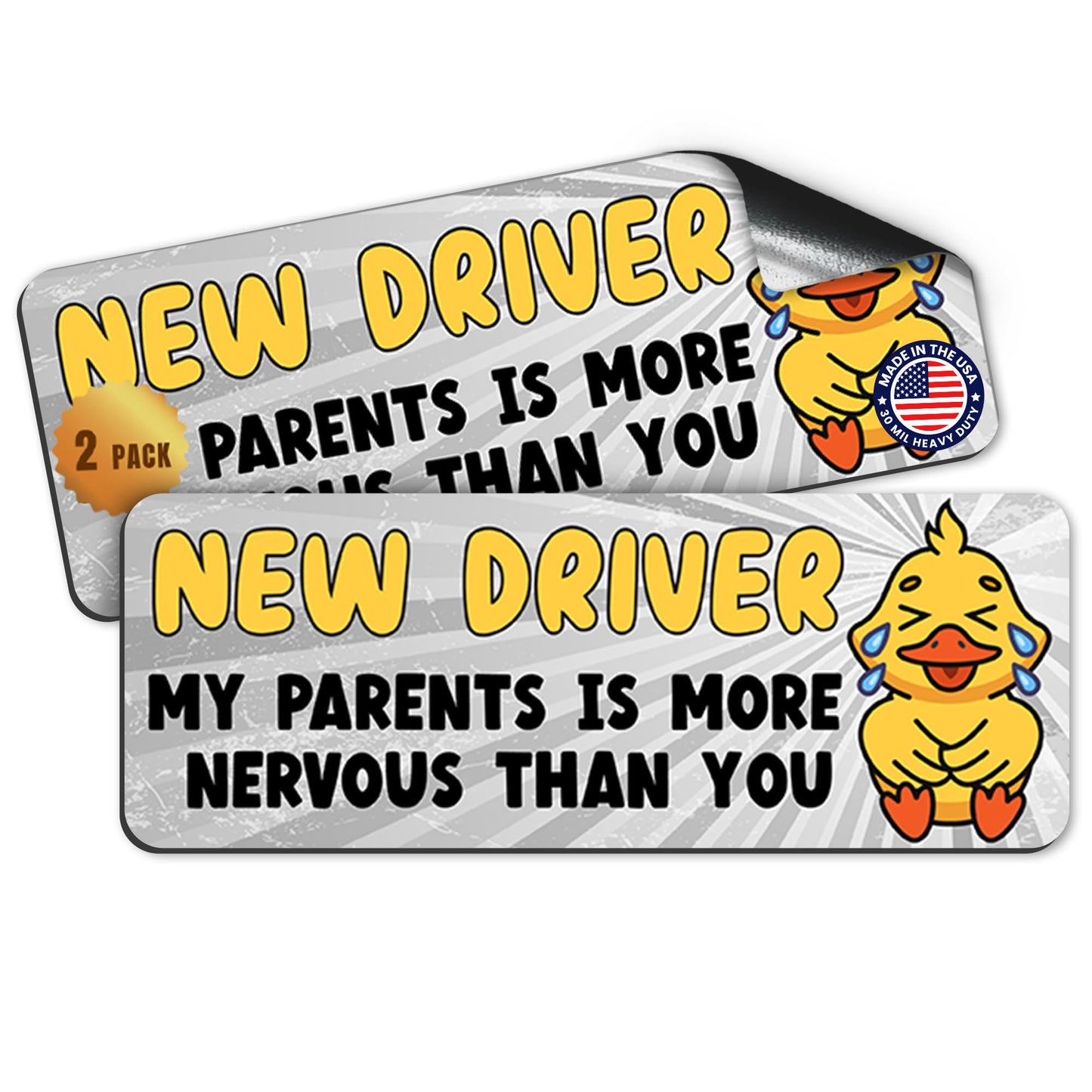 Magnet Me Up New Driver My Parents are More Nervous Than You, 3x8, 2 Pack