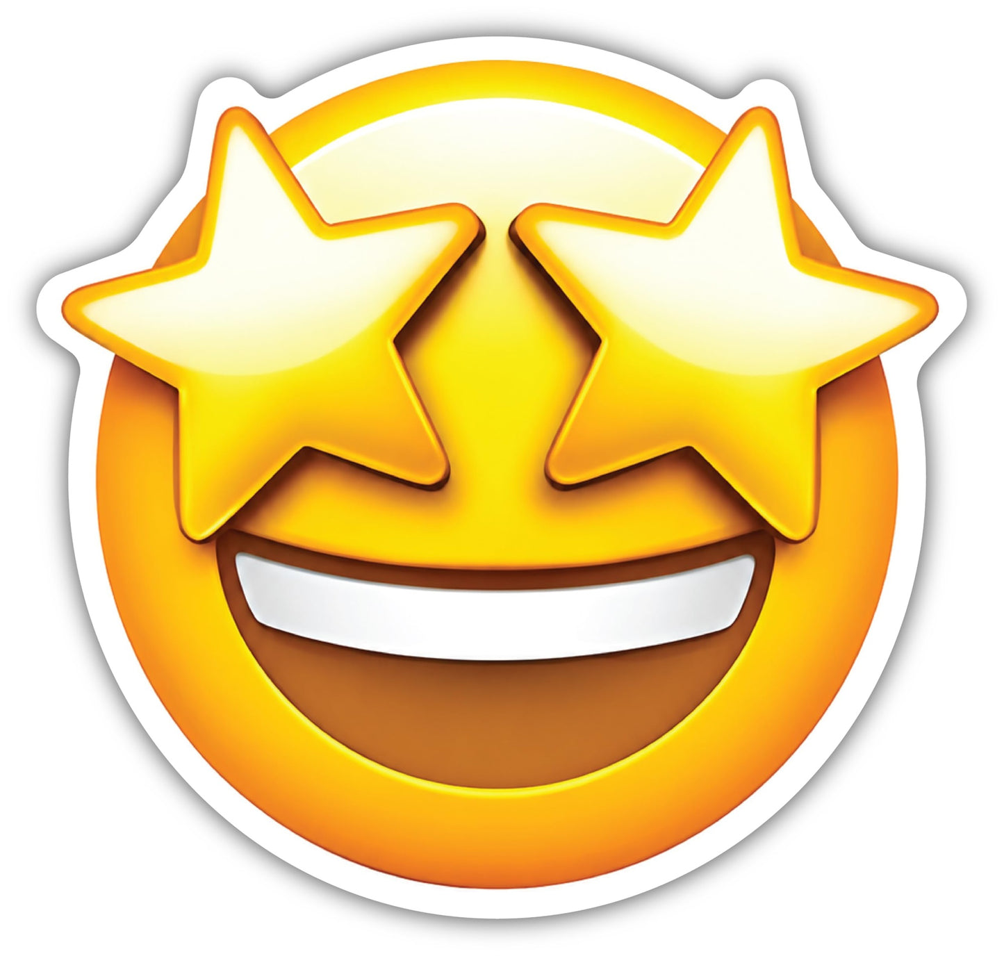 Magnet Me Up Starstruck Emoticon Funny Car Magnet, 5 Inch