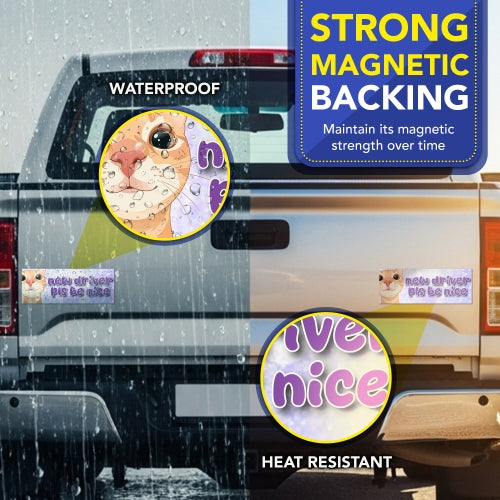 Magnet Me Up New Driver Pls Be Nice Magnetic Decal, 3x8 Inch, 2 Pack