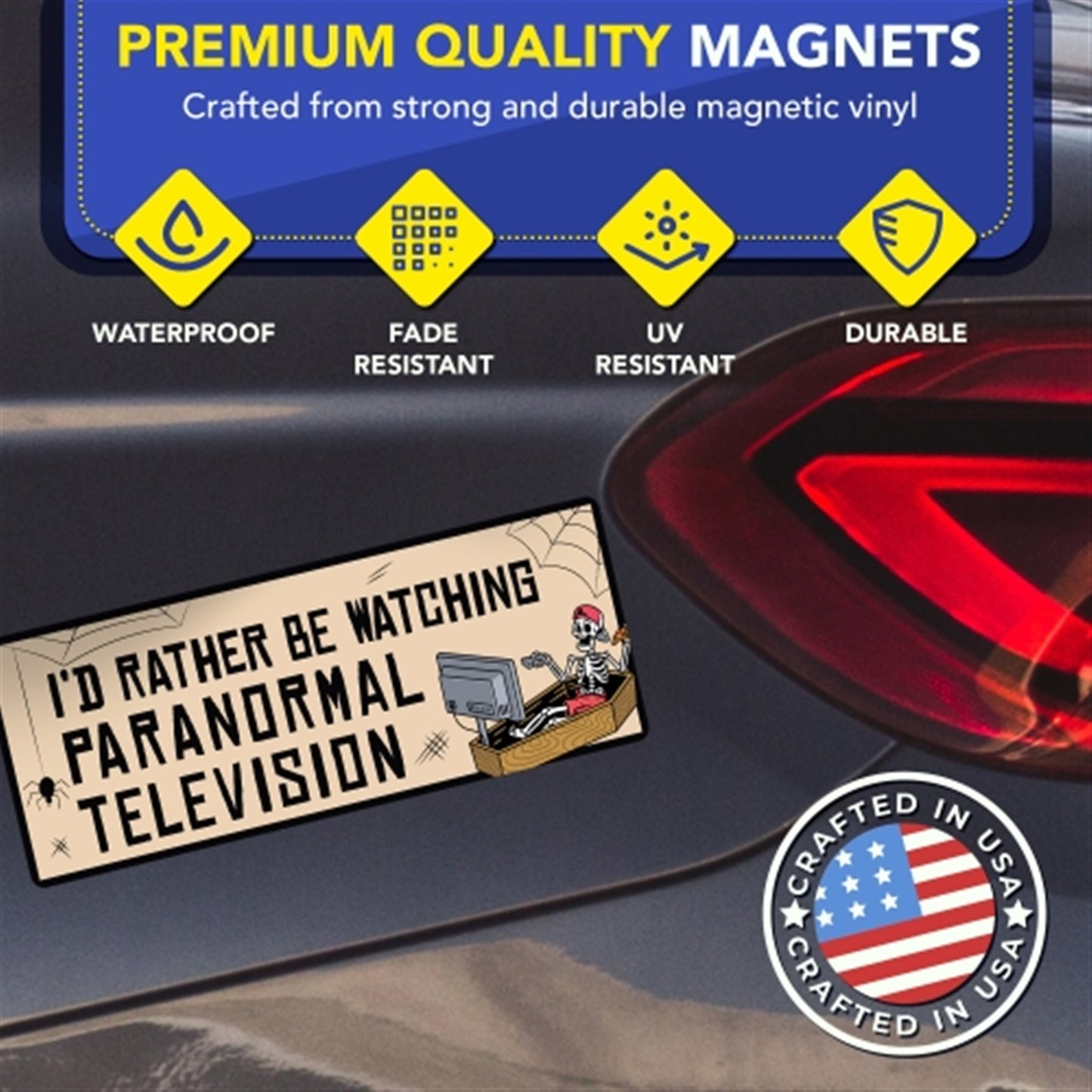 Magnet Me Up I'd Rather Be Watching Paranormal Television, 3x8 Inch, 2 Pack