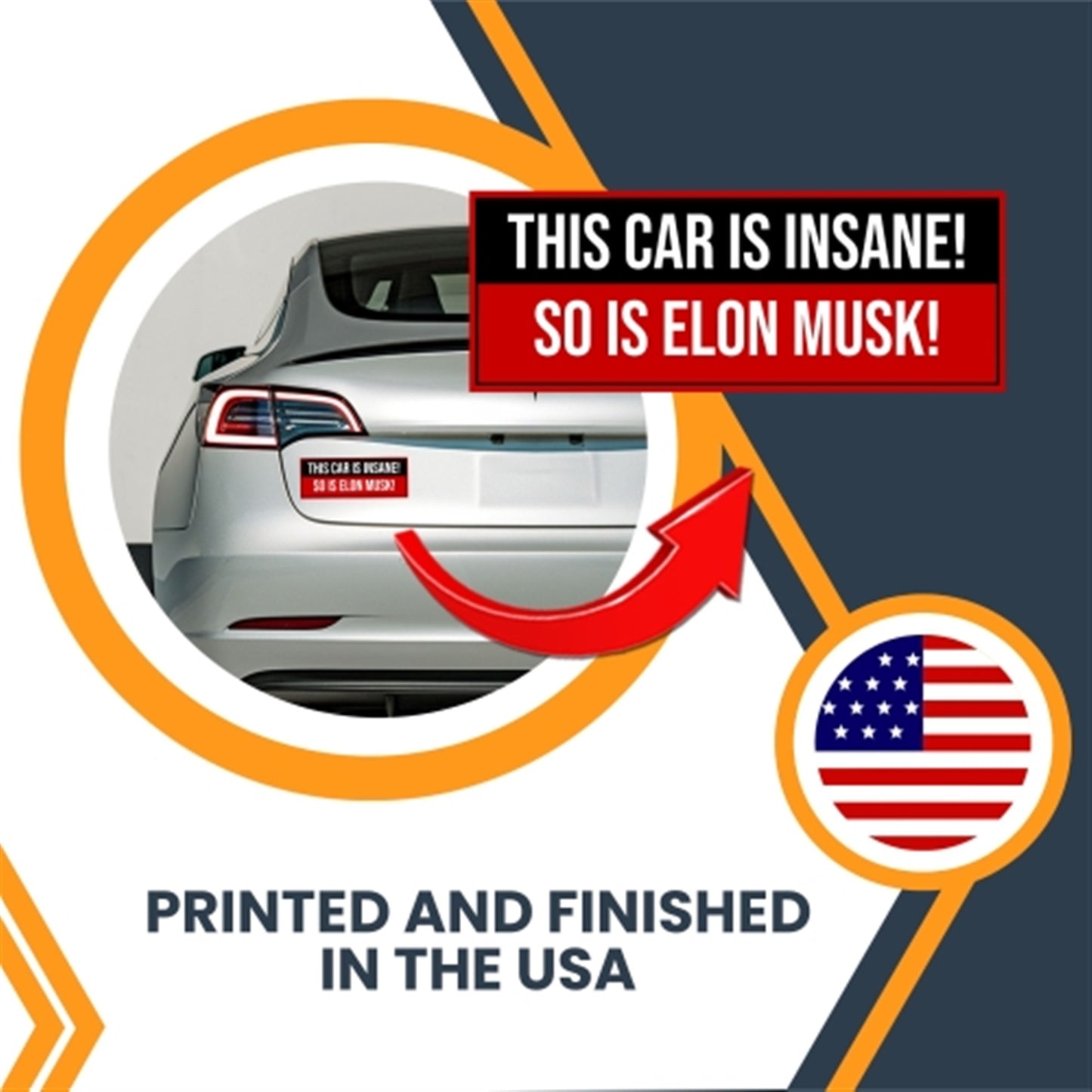 Magnet Me Up This Car is Insane So is Elon Musk Magnet, 3x8, 2 Pack
