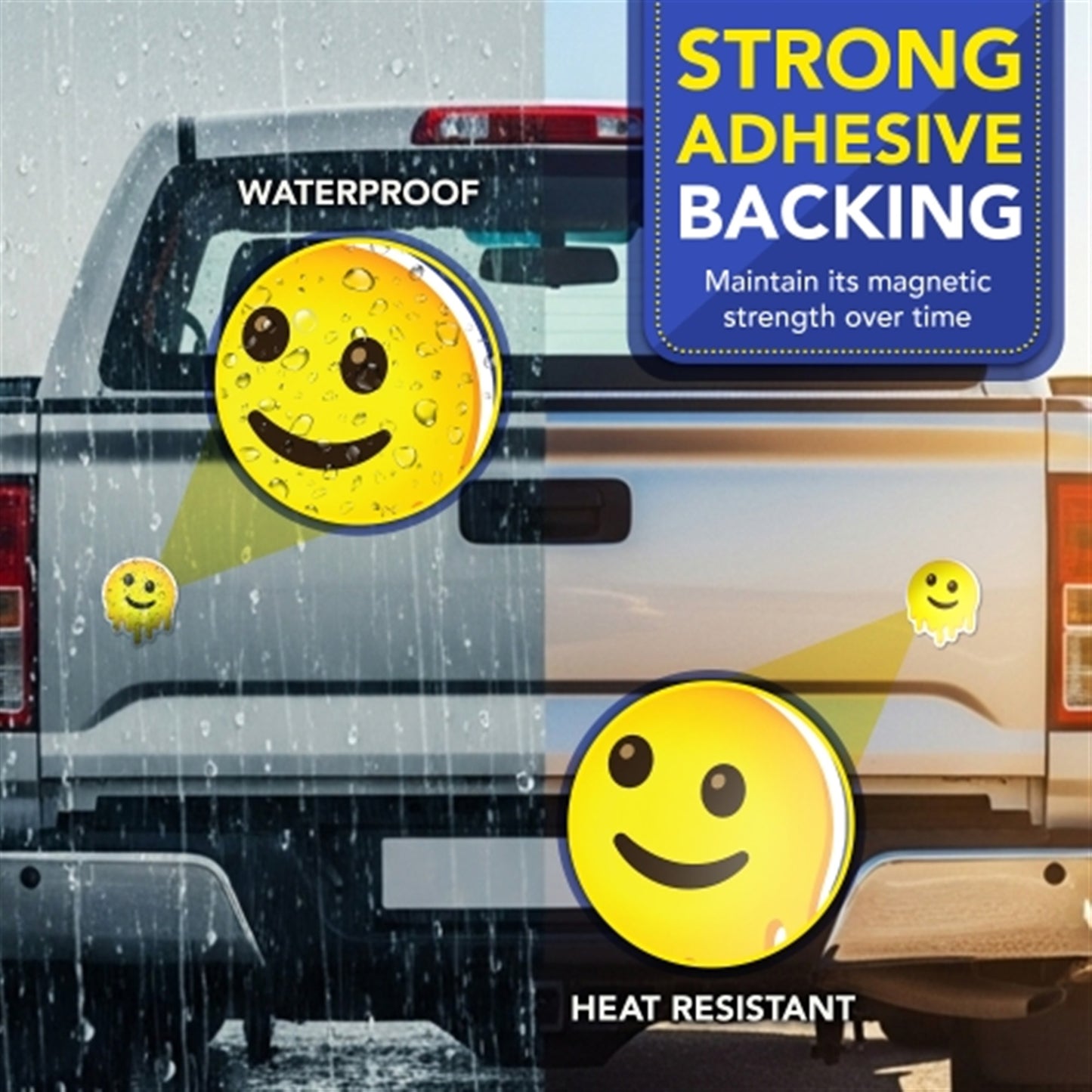 Magnet Me Up Melting Face Emoticon Funny Car Magnet, 5 Inch