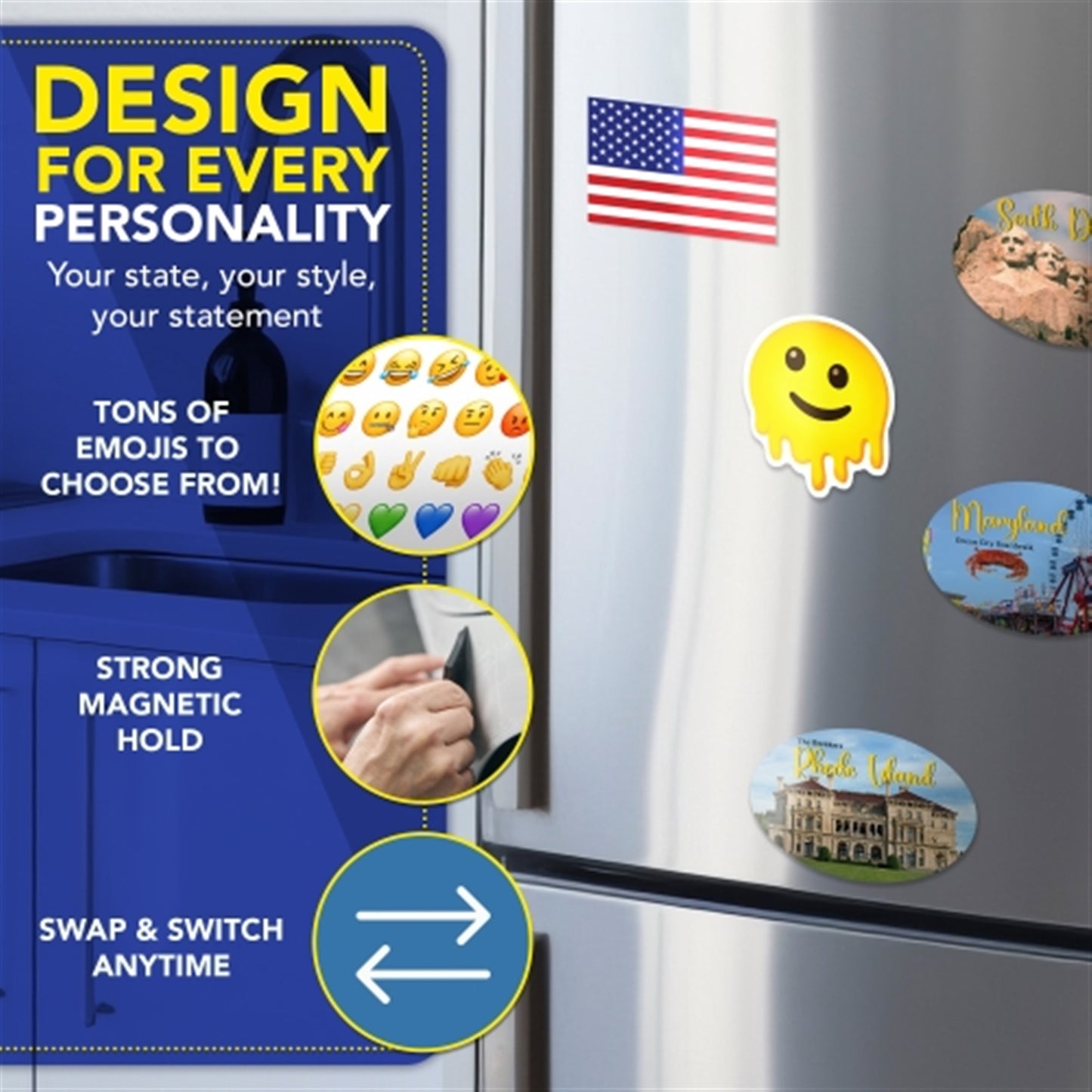 Magnet Me Up Melting Face Emoticon Funny Car Magnet, 5 Inch