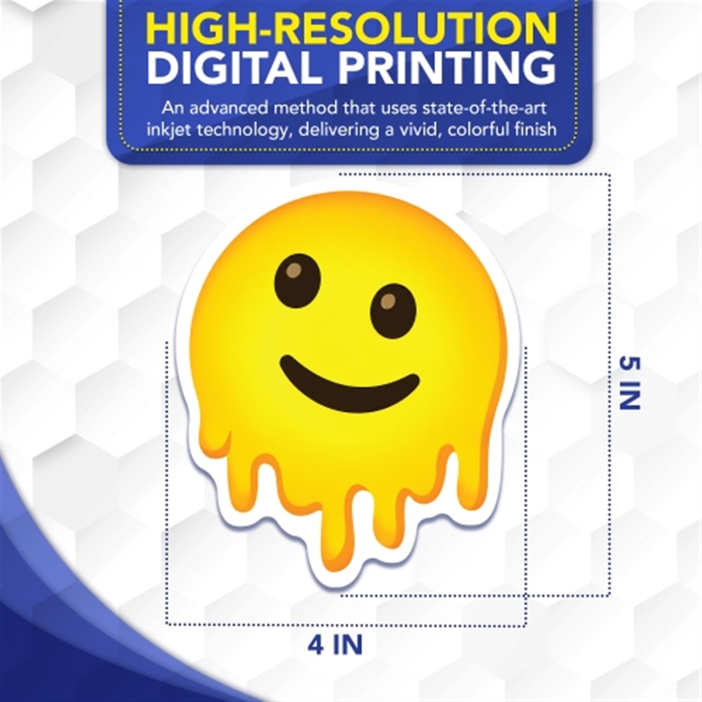 Magnet Me Up Melting Face Emoticon Funny Car Magnet, 5 Inch