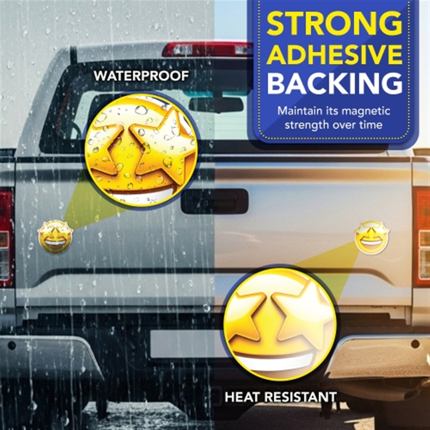 Magnet Me Up Starstruck Emoticon Funny Car Magnet, 5 Inch