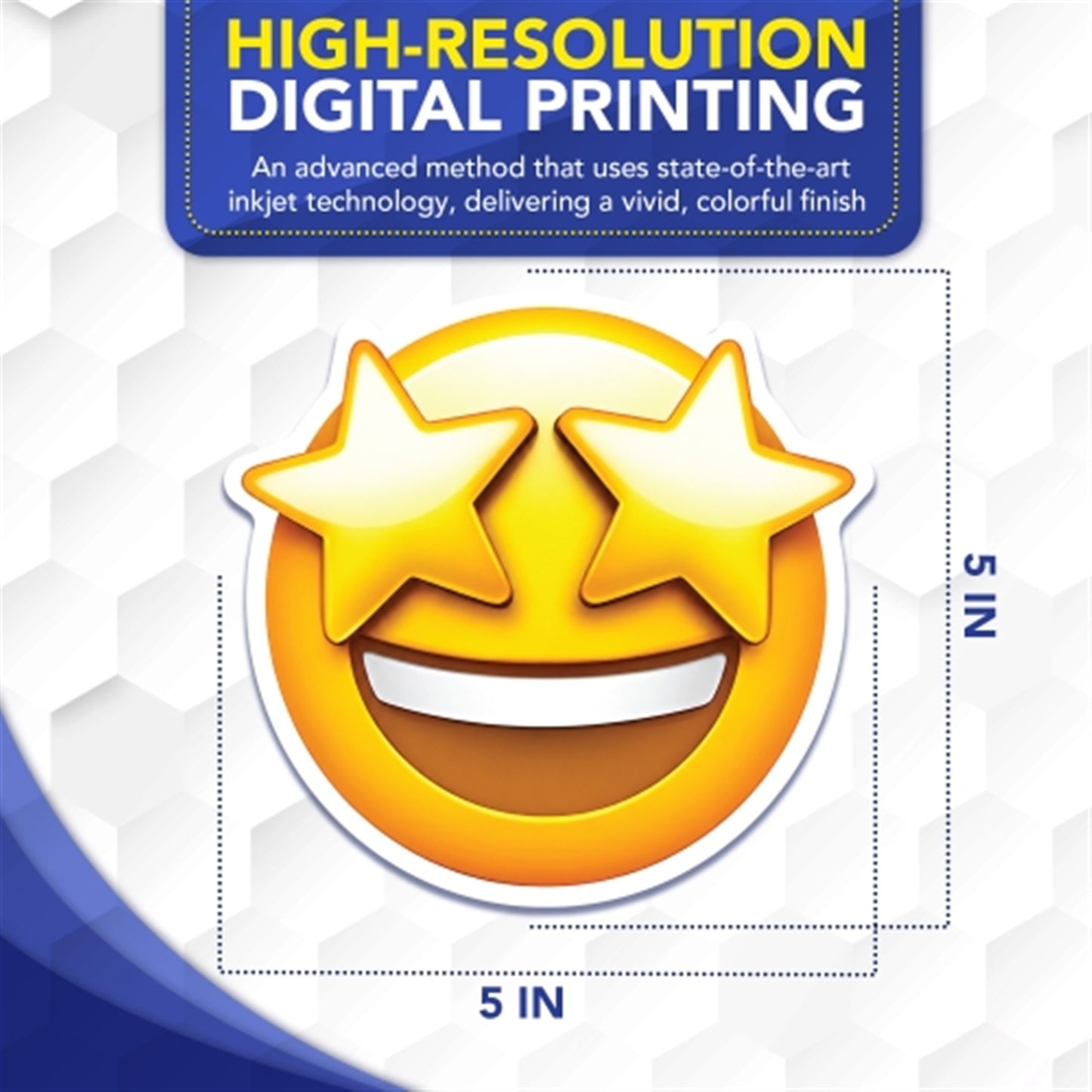Magnet Me Up Starstruck Emoticon Funny Car Magnet, 5 Inch