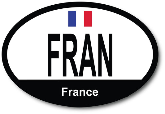 Magnet Me Up Fran France Country Code Car Magnet Decal, 4x6 Inches Oval, Euro Souvenir Magnet, French Flag, Land of The Bread and Cheese