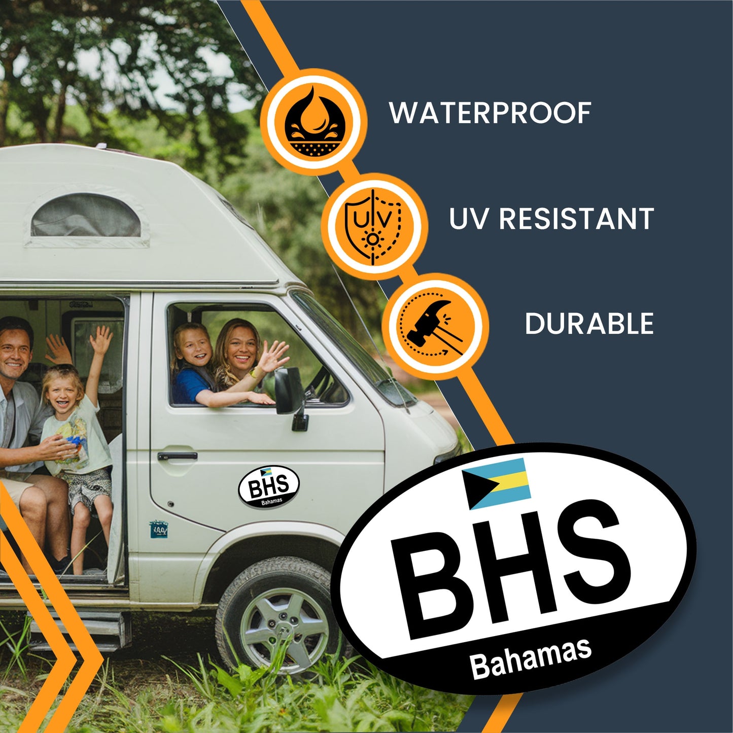Magnet Me Up Bahamas Bahamians Euro Oval Magnet Decal, 4x6 Inches, Heavy Duty for Car, Truck, SUV, Or Any Other Magnetic Surface