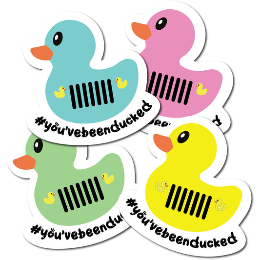 Magnet Me Up You've Been Ducked Cute Vehicle Duck Magnets, Ducking Game, 4 Pack, 4x4 Inch, Blue Yellow Pink Green, Car Magnet