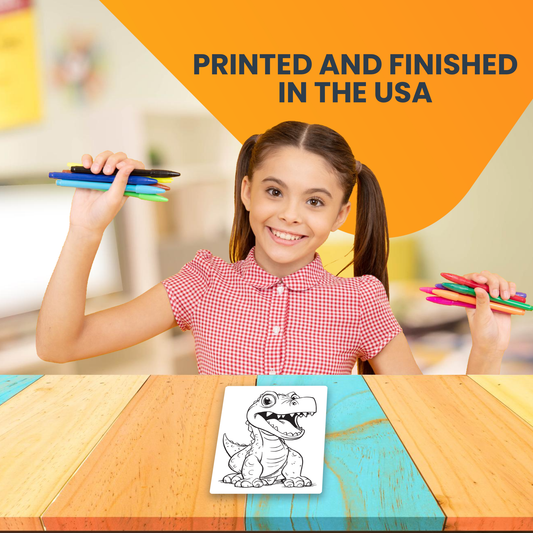 Magnet Me Up Color Your Own Cute T-REX Tyrannosaurus Dinosaur DIY Coloring Magnet Decal, 5x7 Inch, Perfect Creative Artistic Gift Idea