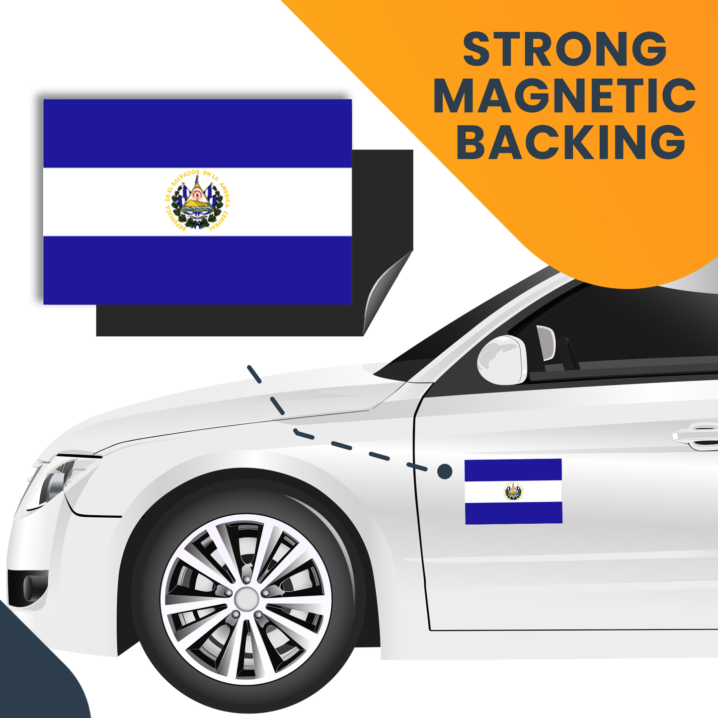 El Salvador Flag Car Magnet Decal - 4 x 6 Heavy Duty for Car Truck SUV …