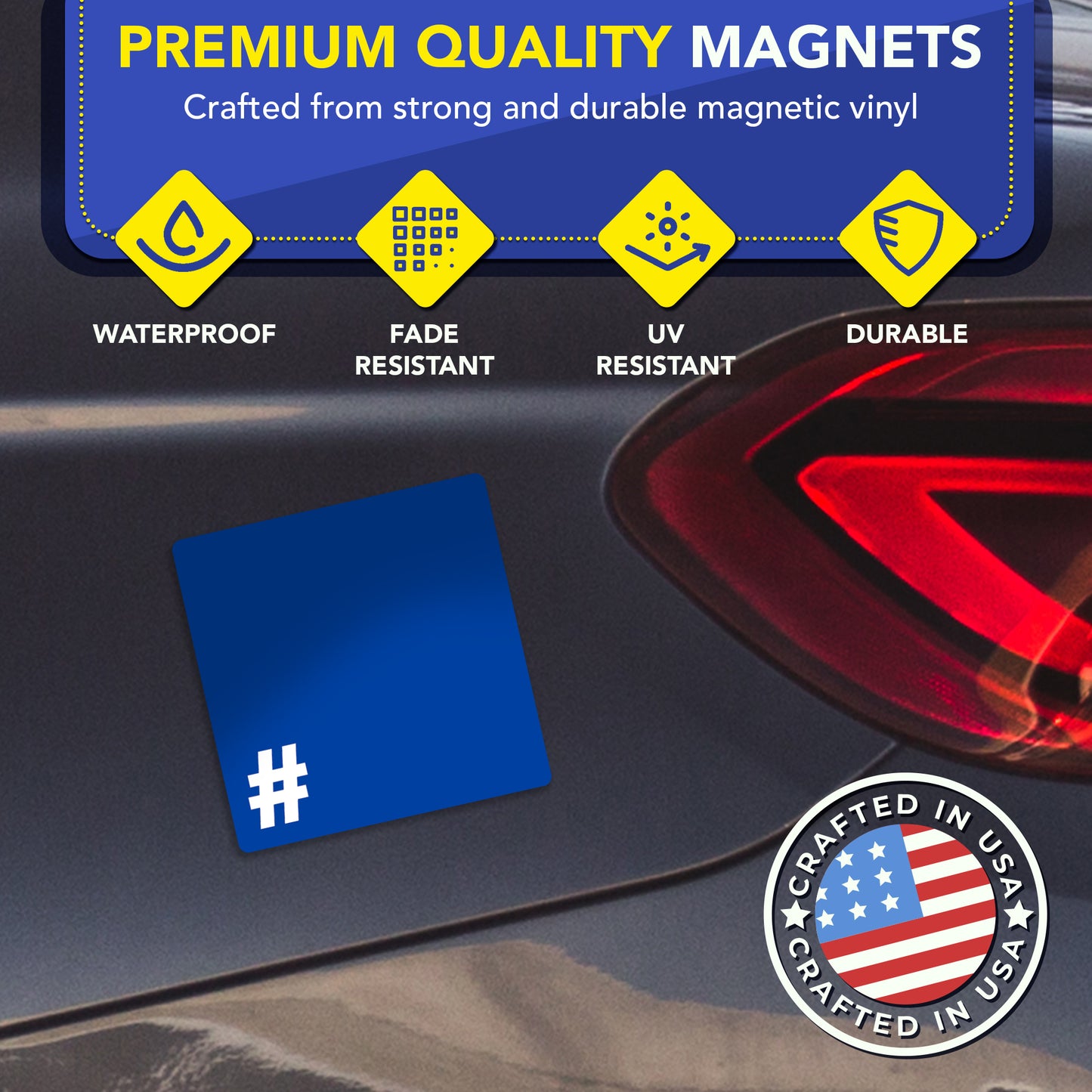 Magnet Me Up 5x5 Inch Blue Square Alliance Automotive Magnet Decal, Anti-Hate Awareness Support Magnet, Full-Color UV Printed, Weatherproof, Durable Vehicle & Refrigerator Magnet, Made in USA