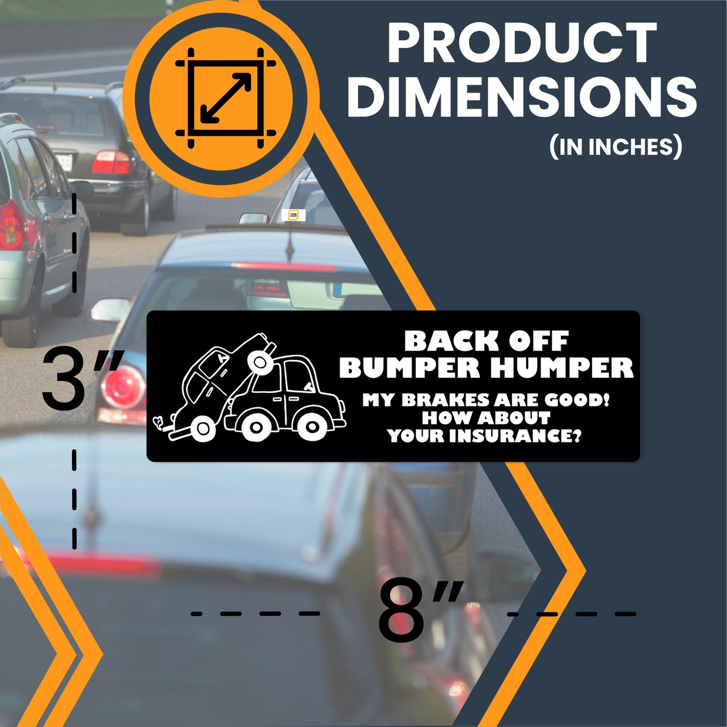 Magnet Me Up Back Off Bumper Humper My Brakes are Good, 3x8 Inch, 2 Pack