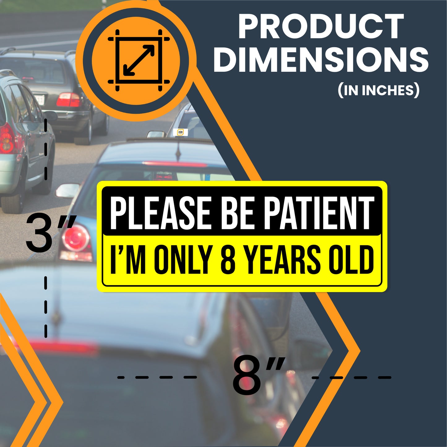 Magnet Me Up Please Be Patient I'm Only 8 Years Old, 3x8 Inch, 2 Pack