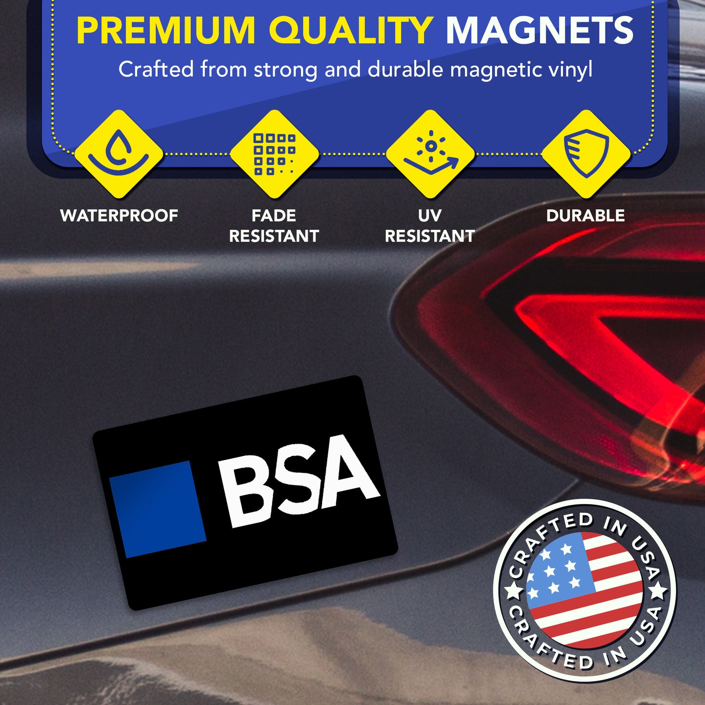 Magnet Me Up 4x6 Inch BSA Blue Square Alliance Automotive Magnet Decal, Anti-Hate Awareness Support Magnet, Full-Color UV Printed, Weatherproof, Durable Vehicle & Refrigerator Magnet, Made in USA