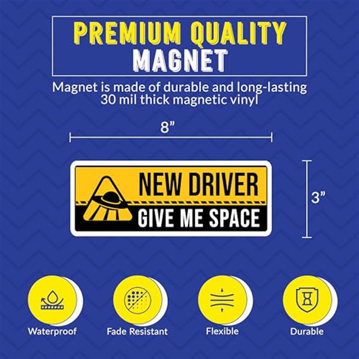 Magnet Me Up “Give Me Space”, Funny New Driver Car Magnet, 3x8 Inch, 2 Pack