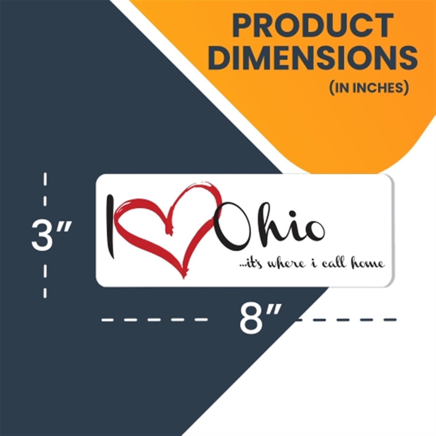 Magnet Me Up I Love Ohio, 3x8 Inch, 2 Pack