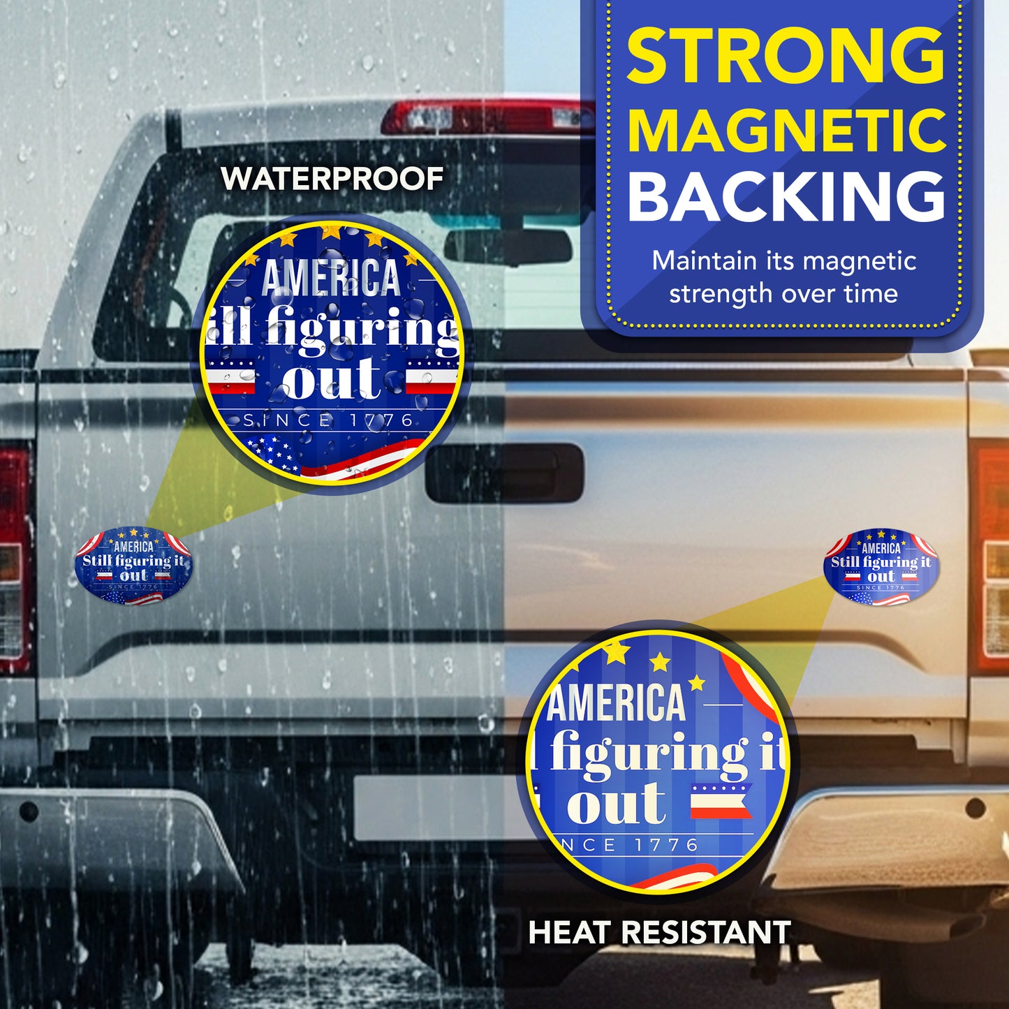Magnet Me Up Still Figuring It Out Since 1776 Car Magnet 4" x 6" - Magnetic Decal for Cars, Trucks and SUVs, 1776 2026 USA 250th Anniversary Semiquincentennial Decor, UV-Printed, Crafted in USA