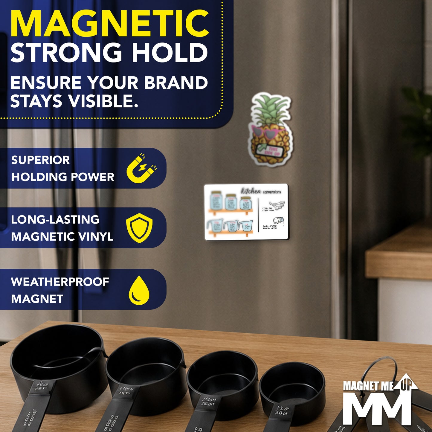 Magnet Me Up Kitchen Conversion Chart, 4x6 Magnet Decal, Cute Baking Gift and Measurement Recipe Accessory, Perfect for Refrigerator, Dishwasher or Any Other Magnetic Surface