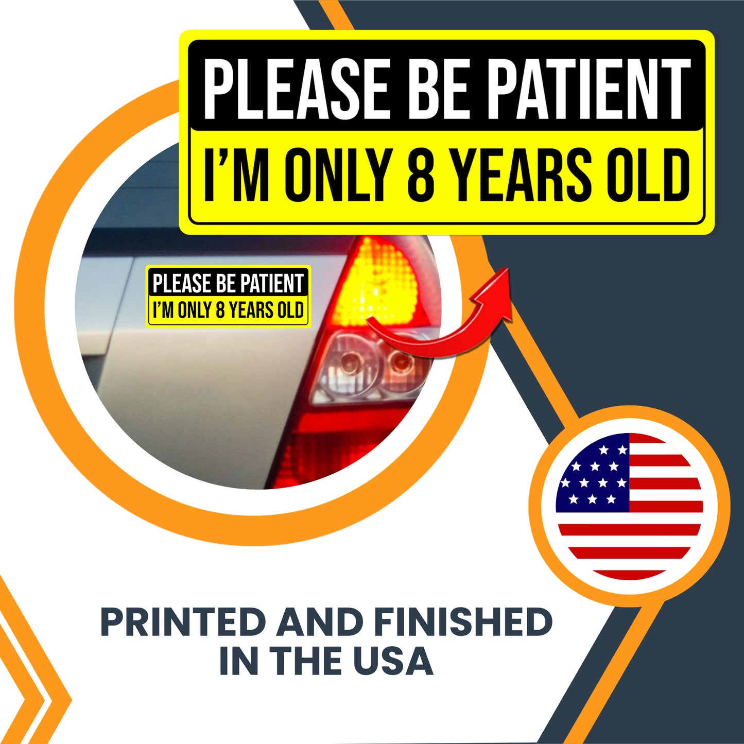 Magnet Me Up Please Be Patient I'm Only 8 Years Old, 3x8 Inch, 2 Pack