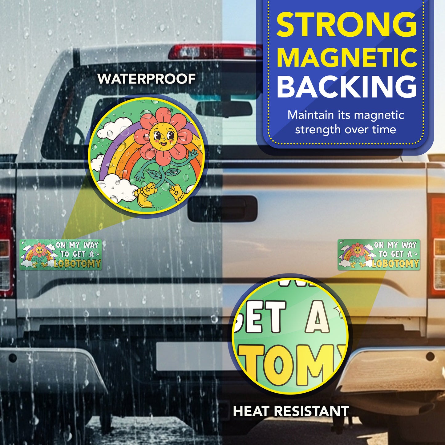 Magnet Me Up On My Way to Get a Lobotomy Car Magnet, 3x8 Inch, 2 Pack