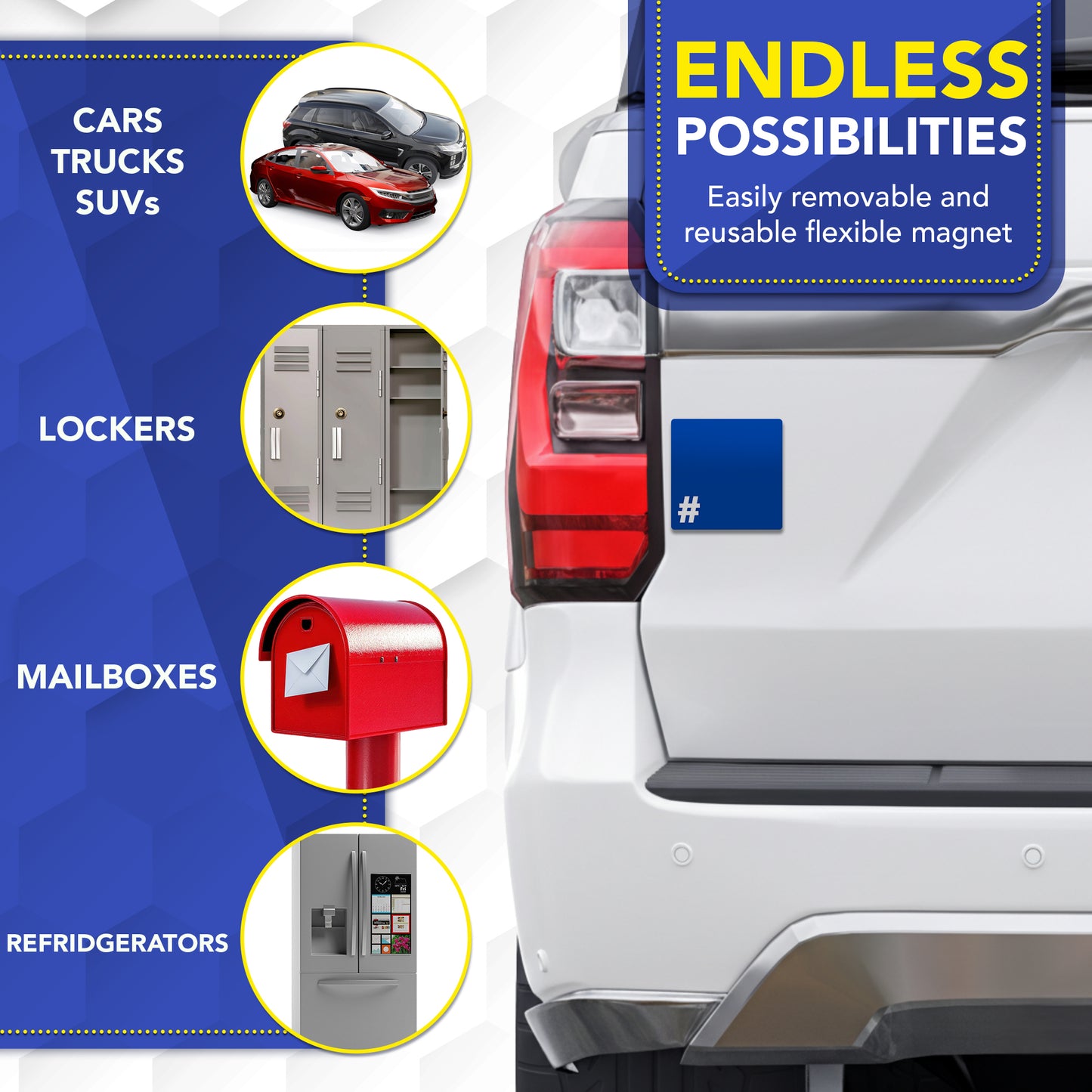Magnet Me Up 5x5 Inch Blue Square Alliance Automotive Magnet Decal, Anti-Hate Awareness Support Magnet, Full-Color UV Printed, Weatherproof, Durable Vehicle & Refrigerator Magnet, Made in USA