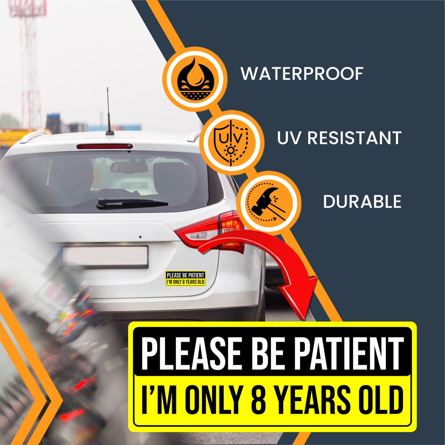 Magnet Me Up Please Be Patient I'm Only 8 Years Old, 3x8 Inch, 2 Pack
