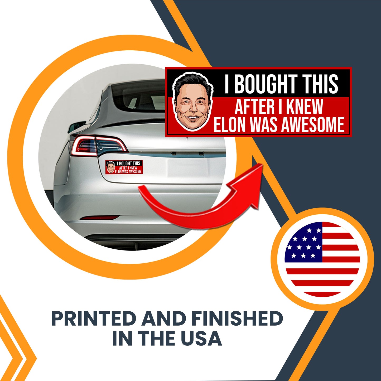 Magnet Me Up I Bought This After I Knew Elon was Awesome, 3x8 Inch, 2 Pack