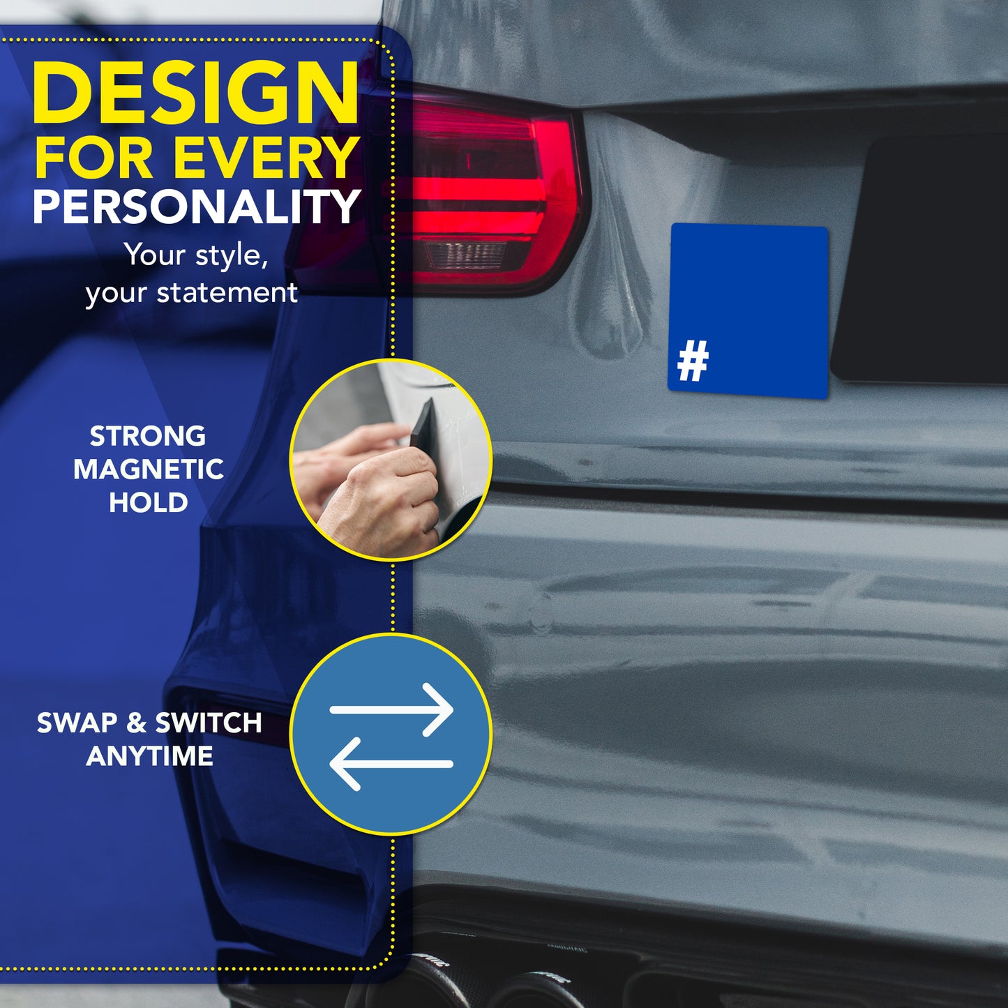Magnet Me Up 5x5 Inch Blue Square Alliance Automotive Magnet Decal, Anti-Hate Awareness Support Magnet, Full-Color UV Printed, Weatherproof, Durable Vehicle & Refrigerator Magnet, Made in USA