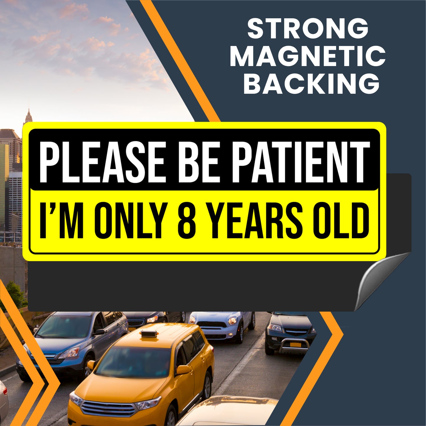 Magnet Me Up Please Be Patient I'm Only 8 Years Old, 3x8 Inch, 2 Pack