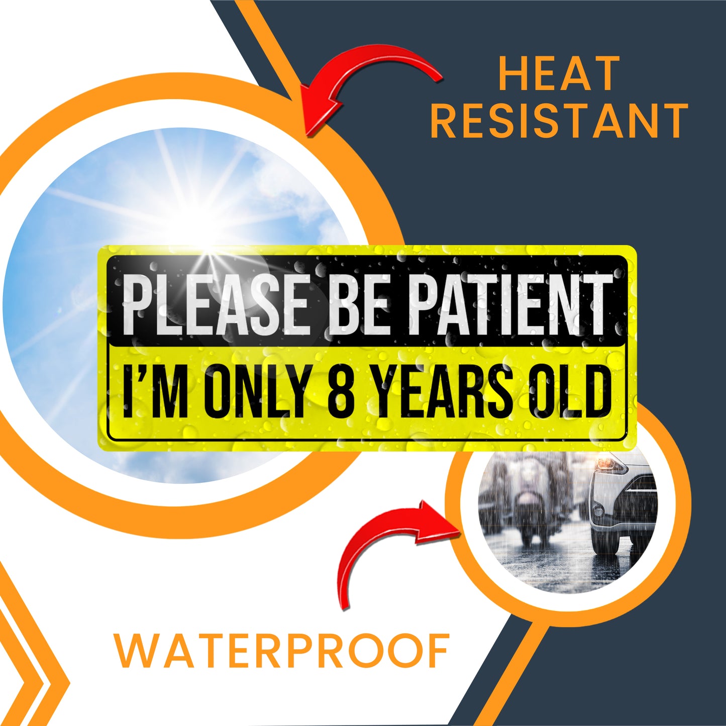 Magnet Me Up Please Be Patient I'm Only 8 Years Old, 3x8 Inch, 2 Pack