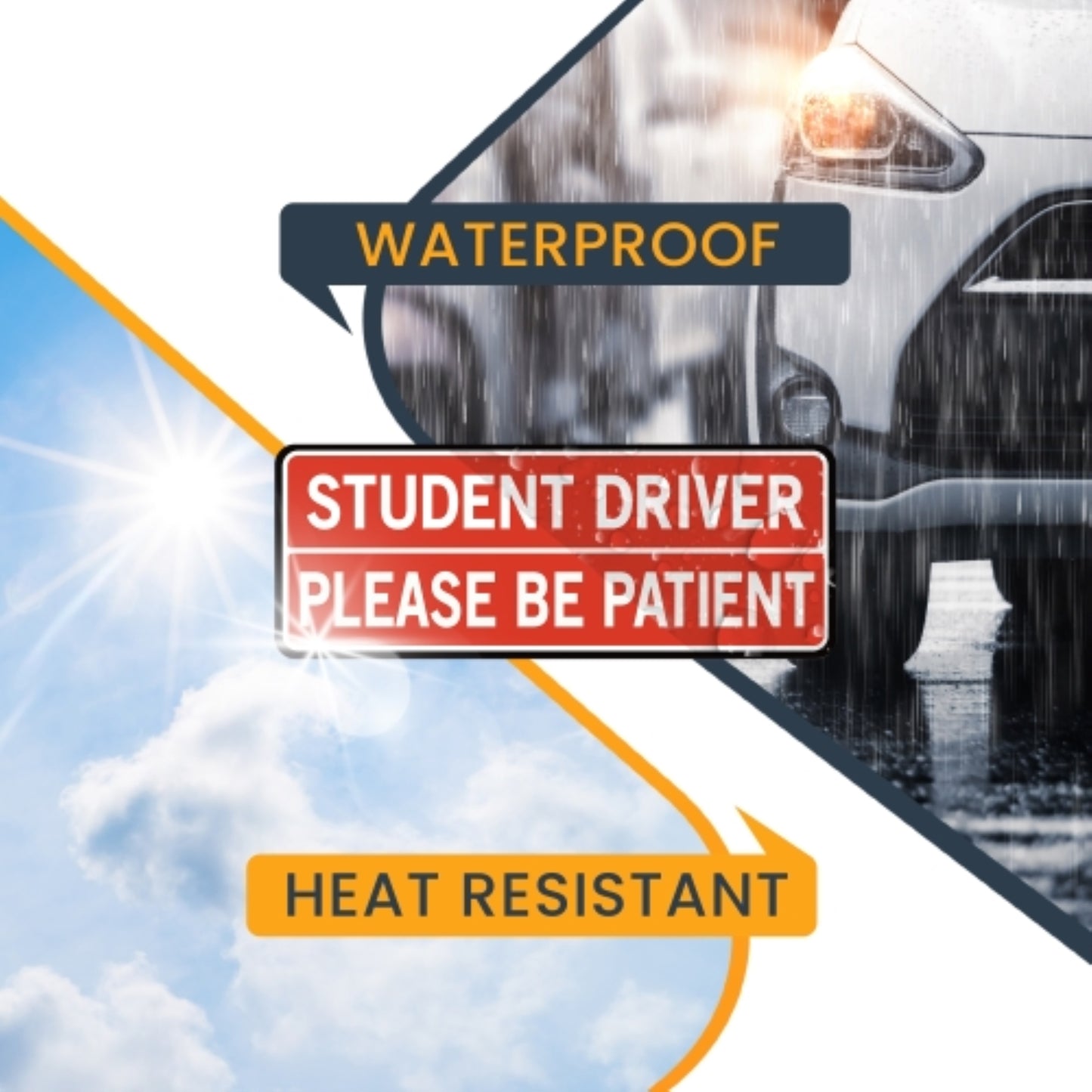 Magnet Me Up Student Driver Please be Patient Magnet, 3x8 Inch, 2 Pack